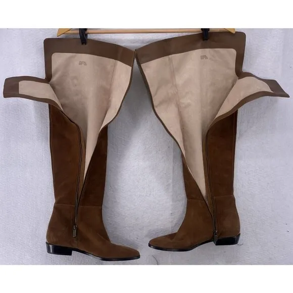 Michael Kors Boots Women’s 8 Malin Grommet Brown Caramel Suede Over The Knee