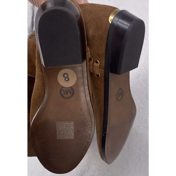 Michael Kors Boots Women’s 8 Malin Grommet Brown Caramel Suede Over The Knee
