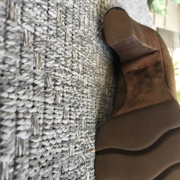 Michael Kors Brown suede lace up zip up platform heels.
