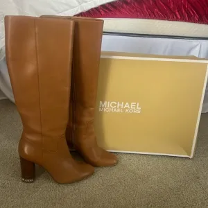 MICHAEL KORS Cognac knee high boots