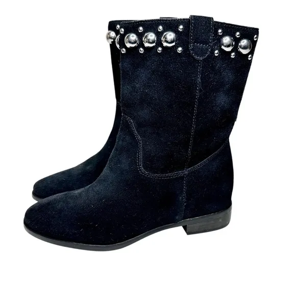 Michael Kors Hayes Booties Black Suede Studded Boots SZ 6.5