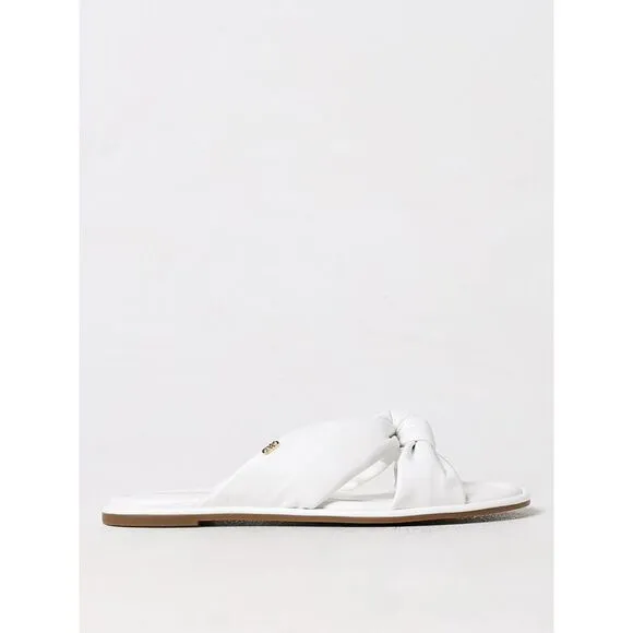 Michael Kors Knotted Flat Sandals Women White