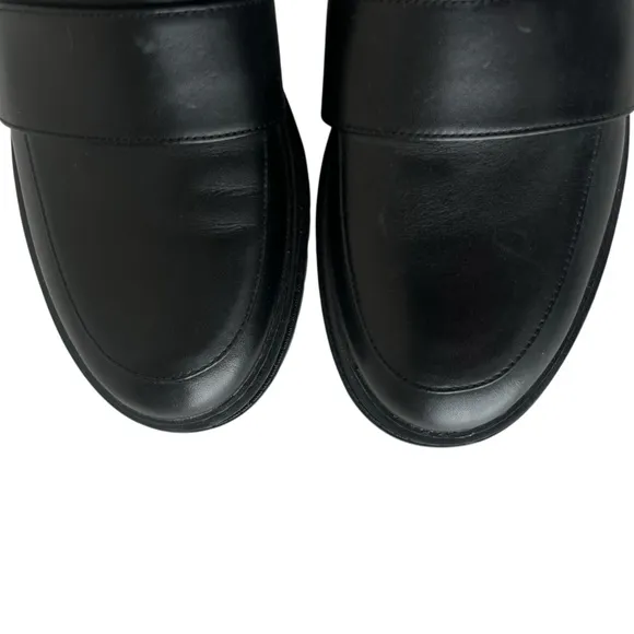Michael Kors Parker lug black leather loafers 8