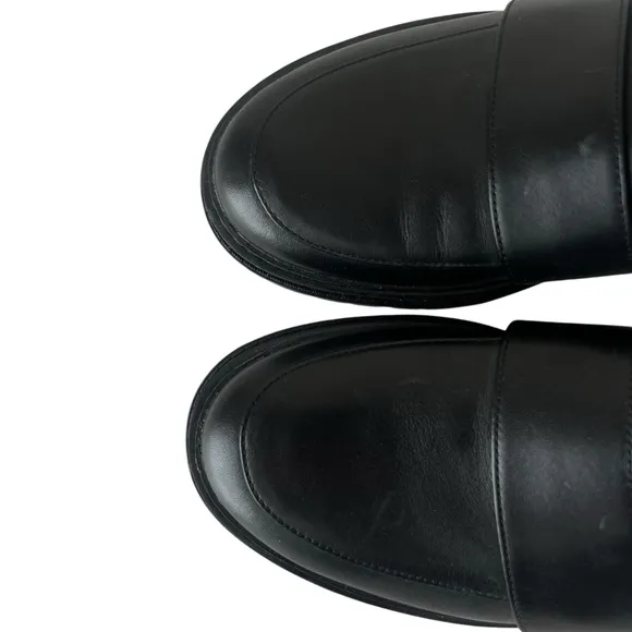 Michael Kors Parker lug black leather loafers 8