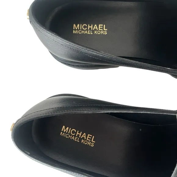 Michael Kors Parker lug black leather loafers 8