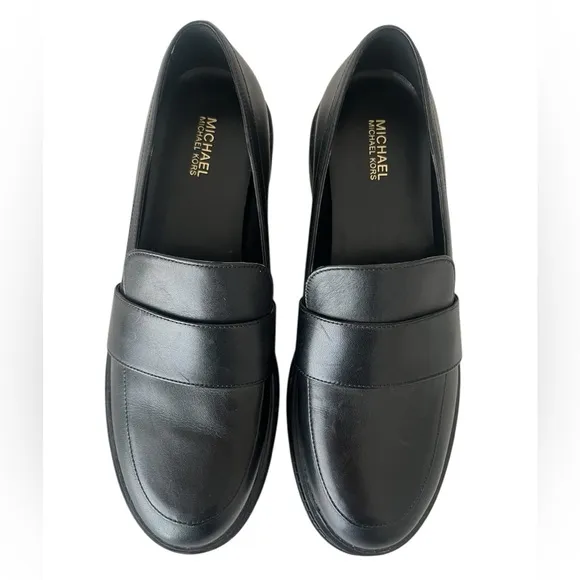 Michael Kors Parker lug black leather loafers 8