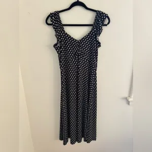 Michael Kors Womens Sliced Dot Ruffle Long Black Dress