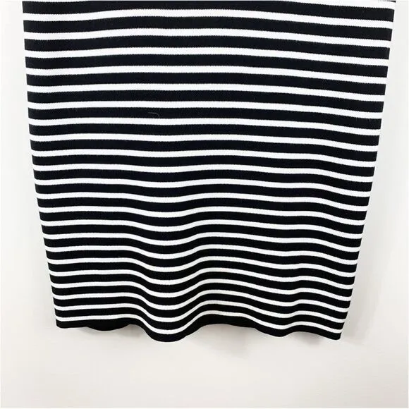 Michael Kors Short Sleeve Black and White Striped T-Shirt Dress