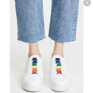 Michael Kors Cameron Leather Fashion Rainbow Lace Sneakers