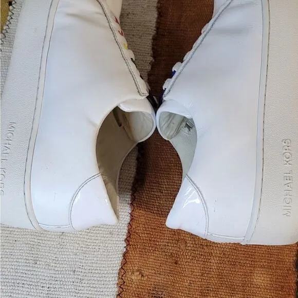 Michael Kors Cameron Leather Fashion Rainbow Lace Sneakers