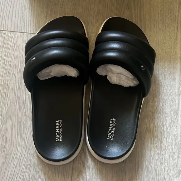 MICHAEL KORS quilted slides sandals 10