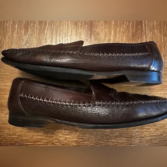 Miguel Angel Brown Leather Men’s Loafers Size 10 1/2 Made In Spain