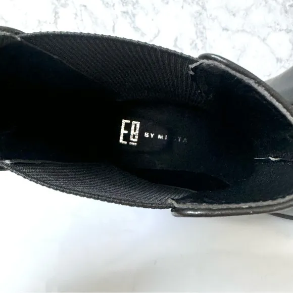 Miista E8 Thea Black Leather  Block Heel Chelsea Boots Size 40/9.5 US (NWOB)