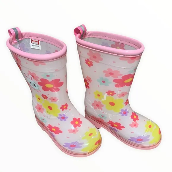 Miki House Girls' Flower Print Rain Boots