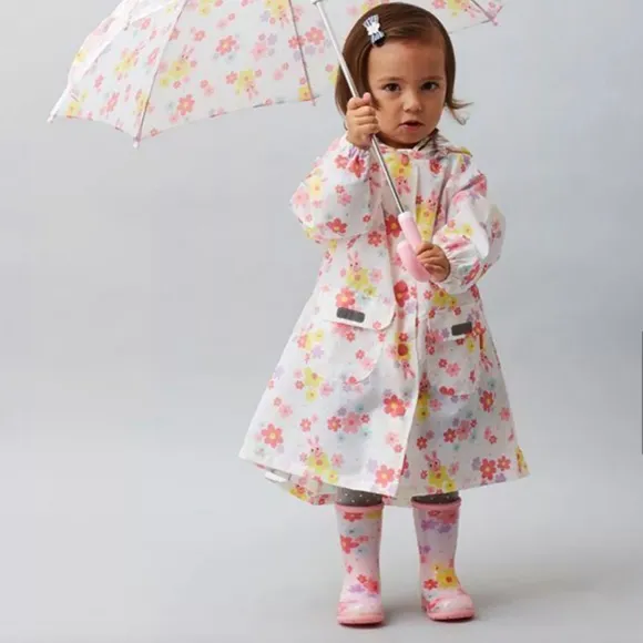 Miki House Girls' Flower Print Rain Boots