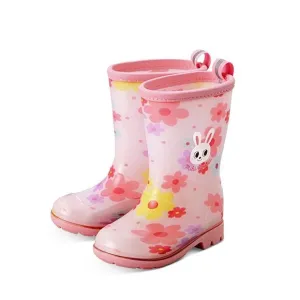 Miki House Girls' Flower Print Rain Boots