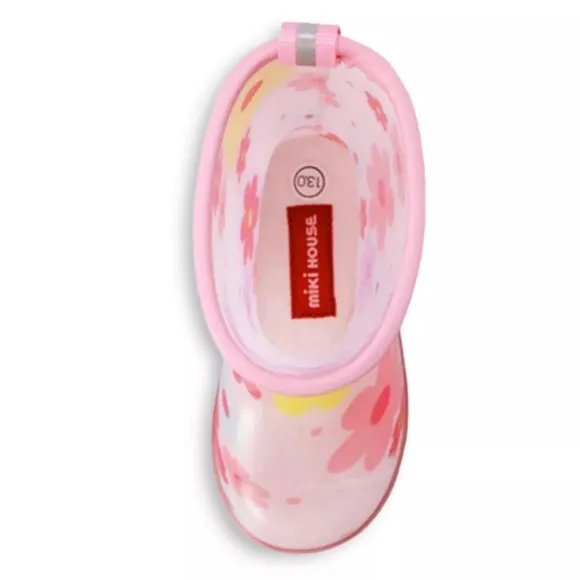 Miki House Girls' Flower Print Rain Boots