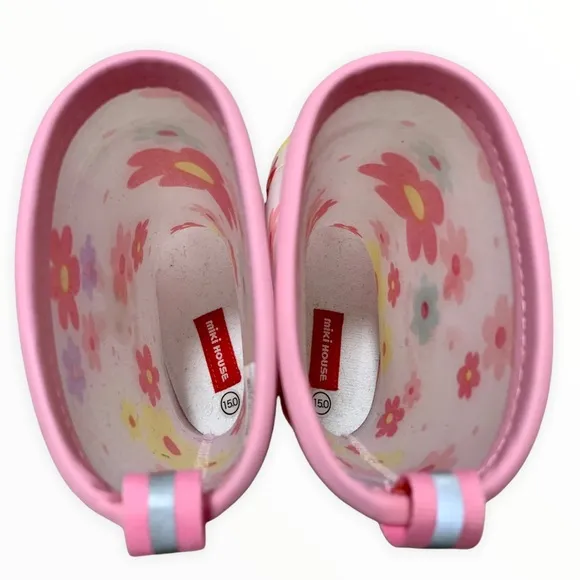 Miki House Girls' Flower Print Rain Boots