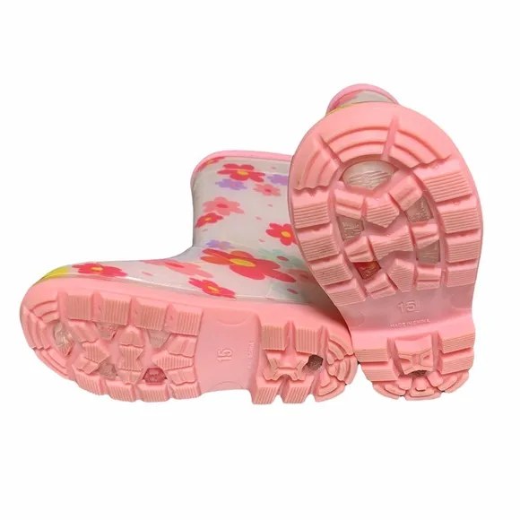 Miki House Girls' Flower Print Rain Boots