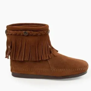 Minnetonka - Women's Hi-Top Back Zip Boot Brown Suede - Size 8 M