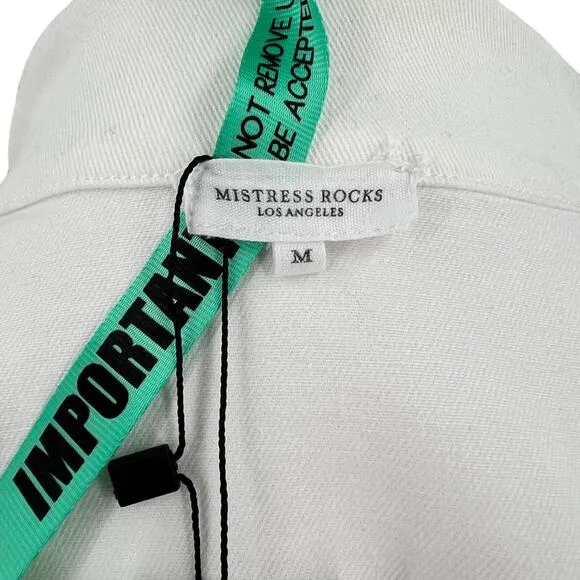 Mistress Rocks by House of CB Fathom White Classic Oversized Denim Jacket Size M