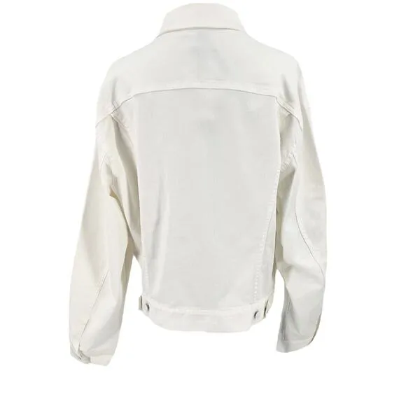 Mistress Rocks by House of CB Fathom White Classic Oversized Denim Jacket Size M