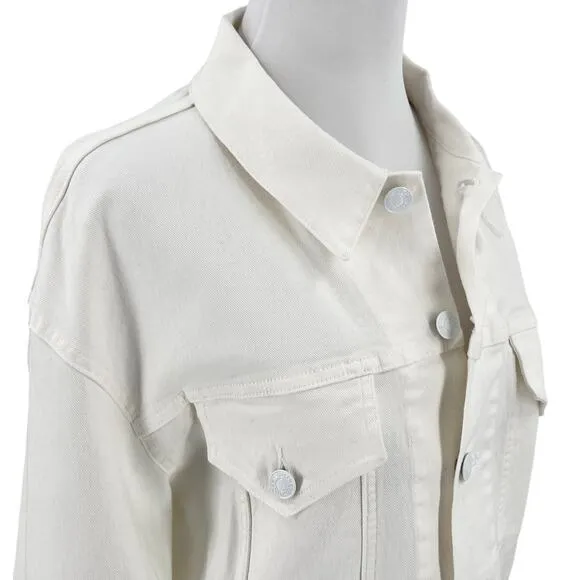 Mistress Rocks by House of CB Fathom White Classic Oversized Denim Jacket Size M