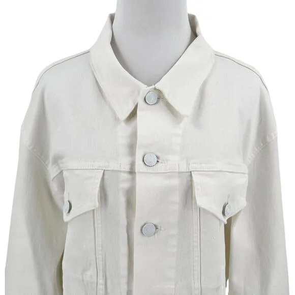 Mistress Rocks by House of CB Fathom White Classic Oversized Denim Jacket Size M