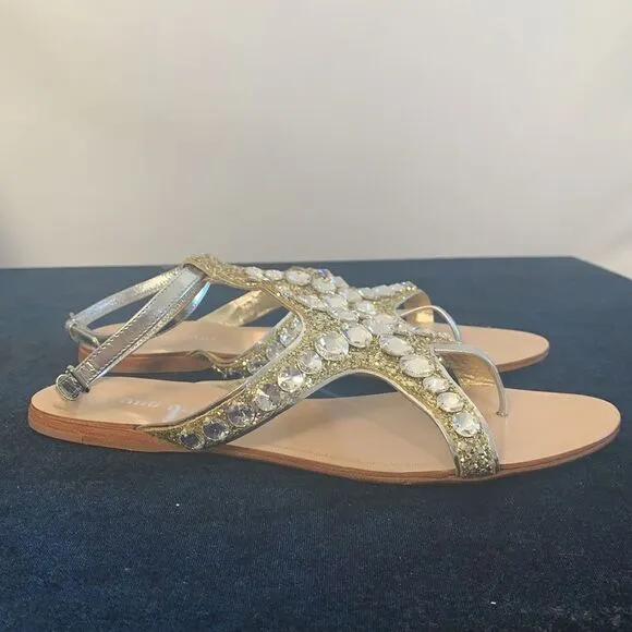 Miu Miu glitter pirite flat sandals
