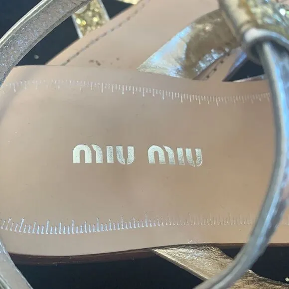 Miu Miu glitter pirite flat sandals