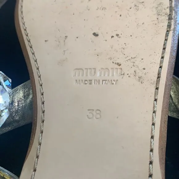 Miu Miu glitter pirite flat sandals
