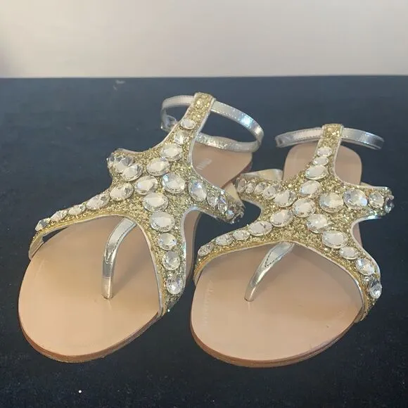 Miu Miu glitter pirite flat sandals