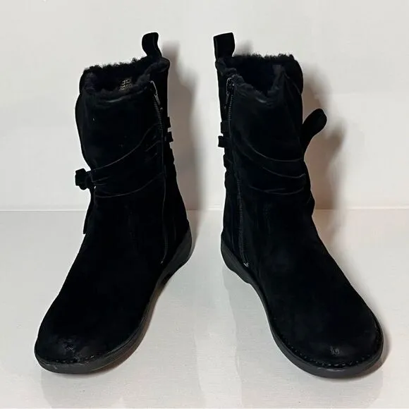 Miz Mooz Prance Suede Wide Width Wool Lined Ankle Boots