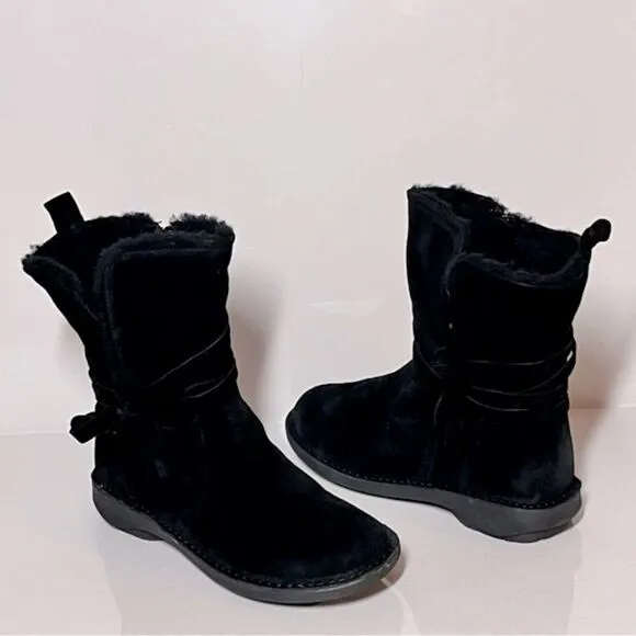 Miz Mooz Prance Suede Wide Width Wool Lined Ankle Boots