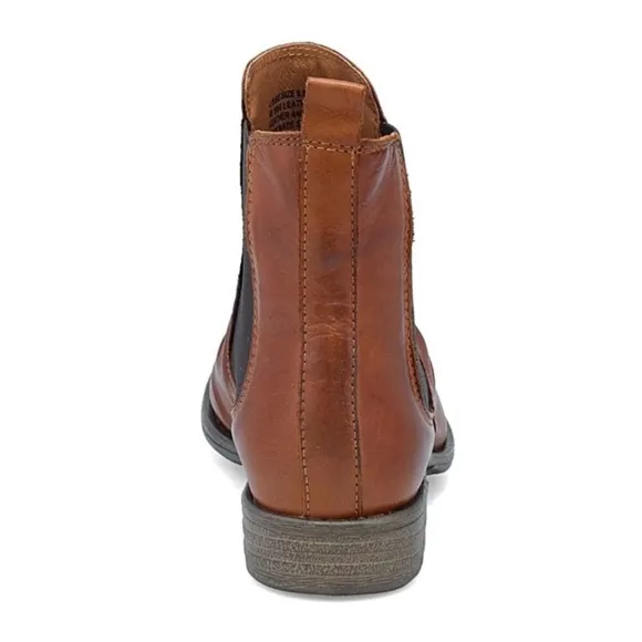Miz Mooz Womens Lissie Cognac Genuine Leather Chelsea Boots Size 8 Slip-on
