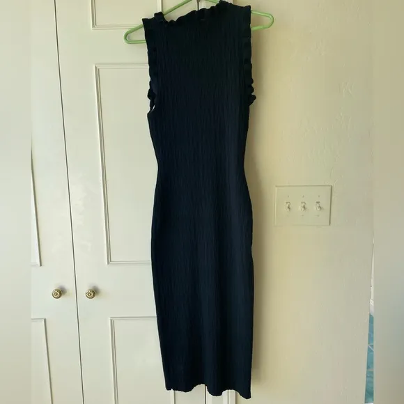 Modern Citizen Madelyn Ruffle Trim Midi Dress Black Womens Size S