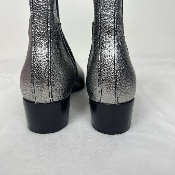 Modern Vice Designer Lightning Bolt Star Boots Black Silver Genuine Leather 6M