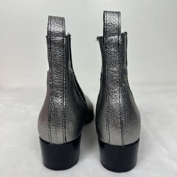 Modern Vice Designer Lightning Bolt Star Boots Black Silver Genuine Leather 6M