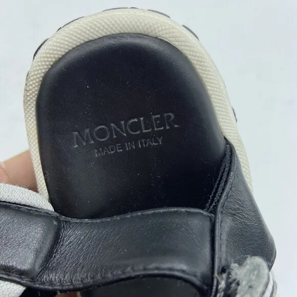 Moncler Enfant Logo Strap Flat Kids Sandals Black Sz EU 27 US 11