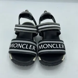 Moncler Enfant Logo Strap Flat Kids Sandals Black Sz EU 27 US 11