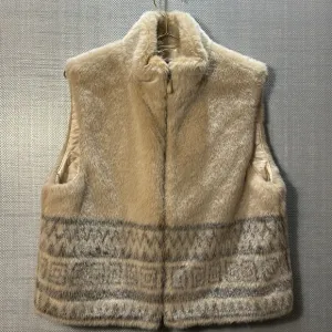 Mondi Sport Vintage Ivory Faux Fur Vest Size 38