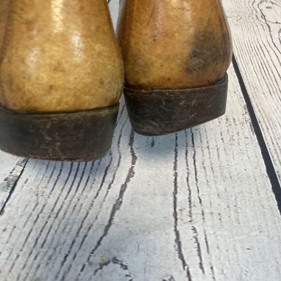 Montana Cowboy Boots‎ Mens 7E Brown Leather Pull On Western Pointed Toe