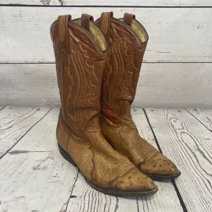 Montana Cowboy Boots‎ Mens 7E Brown Leather Pull On Western Pointed Toe