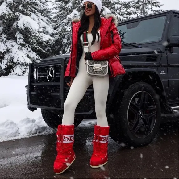 Moon Boot ICON RED NYLON BOOTS