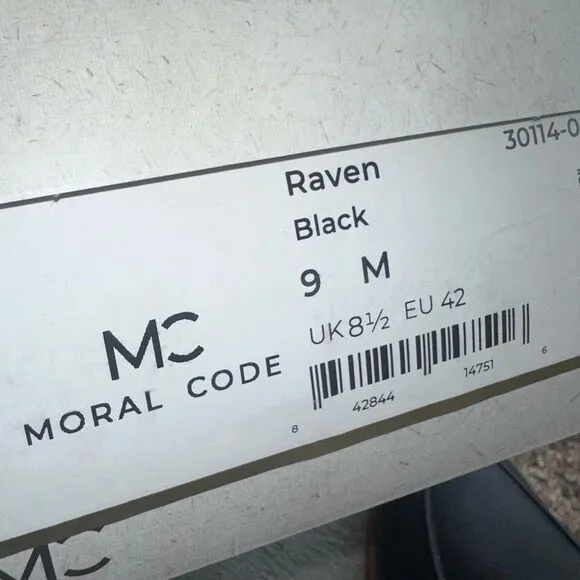 Moral Code Raven Black Loafers EU 42 / US 9