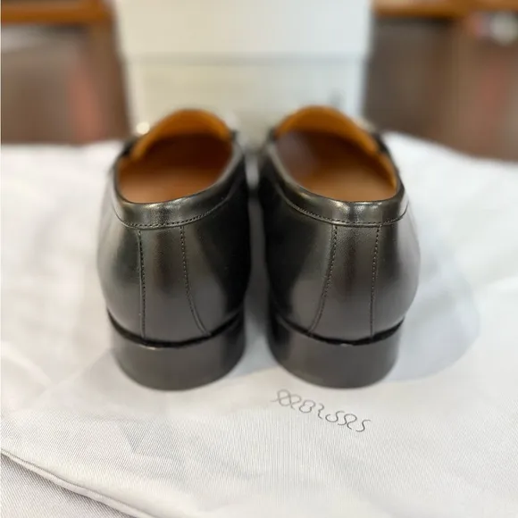Morjas Black Leather Horsebit Loafers Like New