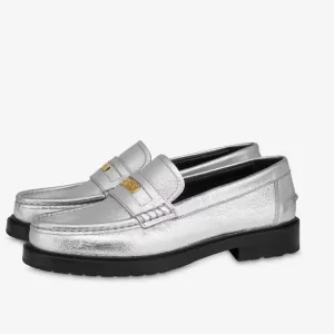 Moschino College laminated calfskin loafers