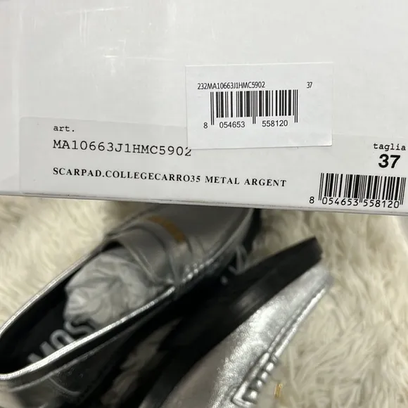 Moschino College laminated calfskin loafers