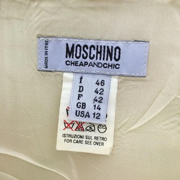 Moschino Vintage Y2K Floral Print Mini Skirt Cream Pink 12