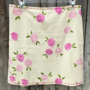 Moschino Vintage Y2K Floral Print Mini Skirt Cream Pink 12